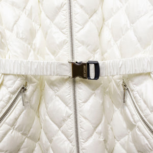 MONCLER WOMEN'S CREAM QUILTED JACKET WHITE SIZE 1