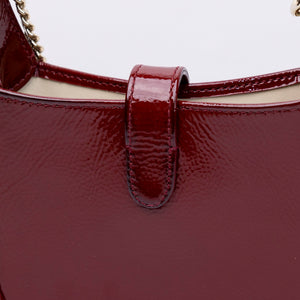 GUCCI JACKIE NOTTE MINI BAG RED PATENT LEATHER GHW