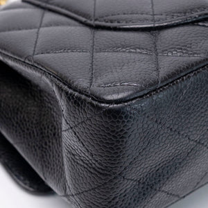 CHANEL SMALL CLASSIC DOUBLE FLAP BAG BLACK CAVIAR GHW