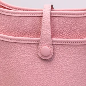 HERMES EVELYNE 23 CLEMENCE LEATHER ROSE SAKURA SHW STAMP K