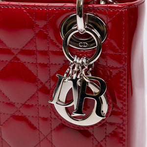 CHRISTAIN DIOR MINI LADY DIOR PATENT RED SHW