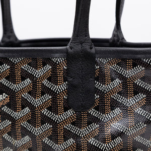 GOYARD MINI ANJOU TOTE BLACK GOYARDINE CANVAS / LEATHER SHW