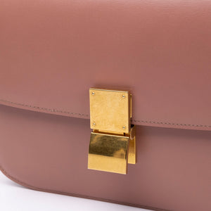 CELINE MEDIUM CLASSIC BOX BAG PINK CALFSKIN LEATHER GHW