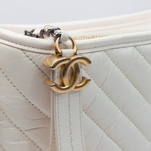 CHANEL SMALL GABRIELLE HOBO BAG WHITE CALFSKIN MULTICOLOUR HARDWARE