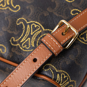 CELINE MINI BACKPACK FOLCO TRIOMPHE CANVAS / CALFSKIN BLACK GHW