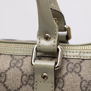 GUCCI GG MONOGRAM MINI JOY BOSTON BAG BEIGE / GREEN GHW