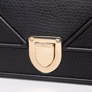 CHRISTIAN DIOR MEDIUM DIORAMA STUDDED BLACK CALFSKIN GHW