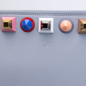 FENDI RAINBOW STUD POUCH NAVY BLUE LEATHER SHW
