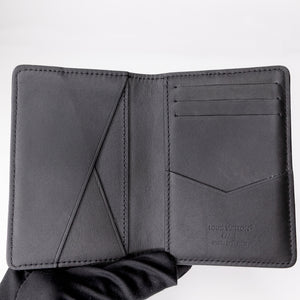 LOUIS VUITTON POCKET ORGANIZER MONOGRAM SHADOW BLACK LEATHER