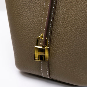 HERMES PICOTIN LOCK 18 ETOUPE GHW STAMP G