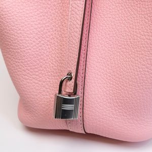 HERMES PICOTIN 18 LOCK BAG CLEMENCE 3Q ROSE SAKURA SHW STAMP W