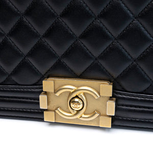 CHANEL MEDIUM LEBOY BLACK CALFSKIN LEATHER GHW