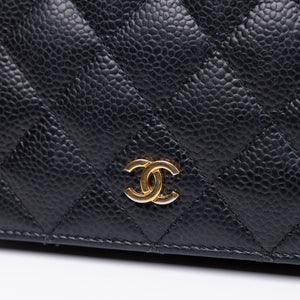 CHANEL LONG WALLET BLACK CAVIAR LEATHER GHW