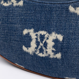 CELINE MEDIUM AVA BAG TRIOMPHE DENIM NAVY/ TAN. GHW