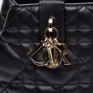CHRISTIAN DIOR SMALL TOUJOURS TOTE BAG BLACK CALFSKIN LEATHER GHW
