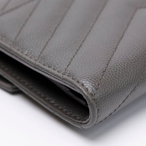 SAINT LAURENT CASSANDRE ENVELOPE COMPACT TRI-FOLD WALLET SHW