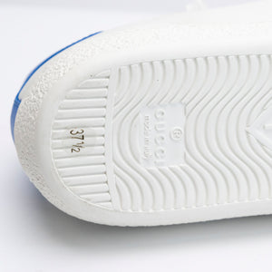 GUCCI x DISNEY HUEY, DEWEY AND LOUIE ACE SNEAKERS WHITE / BLUE LEATHER SIZE 37.5