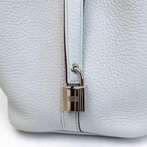 HERMES PICOTIN LOCK 18 CLEMENCE BLUE PALE STAMP W