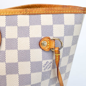 LOUIS VUITTON NEVERFULL MM DAMIER AZUR CANVAS ROSE BALLERINE GHW