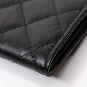 CHANEL 2.55 REISSUE FLAP CARD HOLDER BLACK CALFSKIN GHW