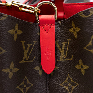 LOUIS VUITTON NEO NOE BROWN/ RED POUDRE MONOGRAM CANVAS GHW