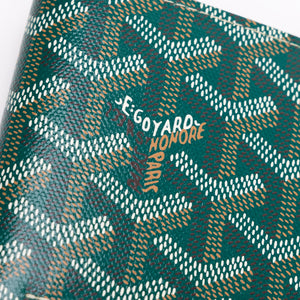 GOYARD VICTOIRE WALLET GREEN GOYARDINE CANVAS & VAUZELLES CALFSKIN