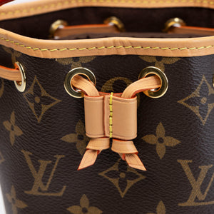 LOUIS VUITTON NANO NOE MONOGRAM CANVAS GHW (MICROCHIP)