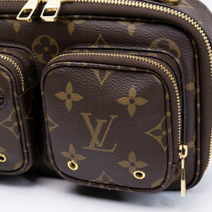 LOUIS VUITTON UTILITY CROSSBODY BAG BROWN MONOGRAM CANVAS GHW (MICROCHIP)