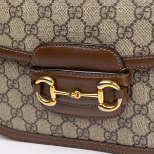 GUCCI HORSEBIT 1955 BAG SUPREME CANVAS BEIGE GHW