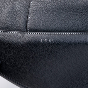 CHRISTIAN DIOR SADDLE BAG BLACK GRAINED CALFSKIN SHW