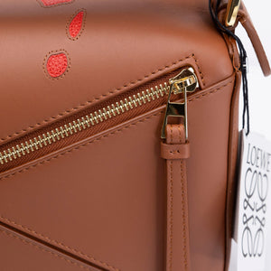 LOEWE X HOWL'S MOVING CASTLE SMALL CALCIFER PUZZLE BAG SATIN CALFSKIN TAN GHW