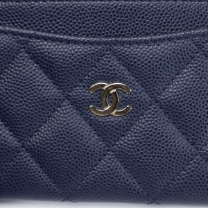 CHANEL BLUE CAVIAR CARDHOLDER GHW