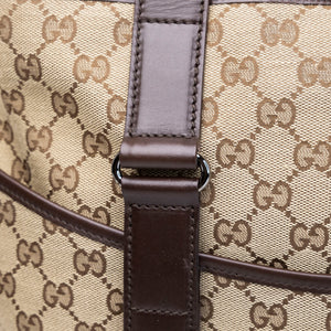 GUCCI GG CANVAS TOTE BAG BEIGE GHW