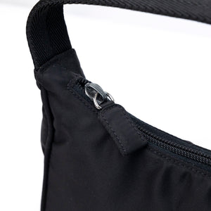 PRADA VINTAGE HOBO HANDBAG BLACK NYLON SHW