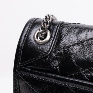 SAINT LAURENT YSL NIKKI BABY BAG BLACK CALFSKIN LEATHER SHW