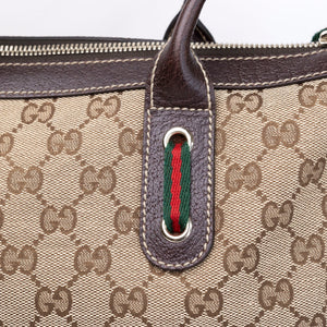 GUCCI GG CANVAS PRINCY TOTE BAG BEIGE GHW