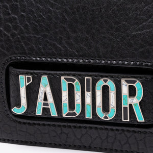 CHRISTIAN DIOR J'ADIOR FLAP BAG BLACK LAMBSKIN LEATHER SHW
