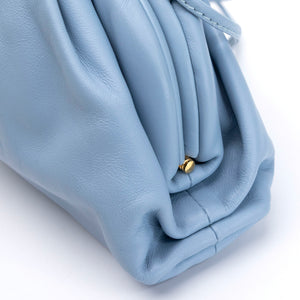 BOTTEGA VENETA MINI POUCH CALFSKIN BLUE GHW