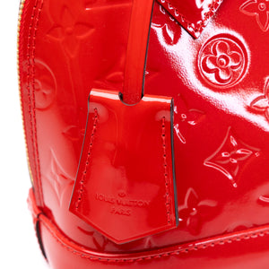 LOUIS VUITTON ALMA BB MONOGRAM PATENT RED GHW