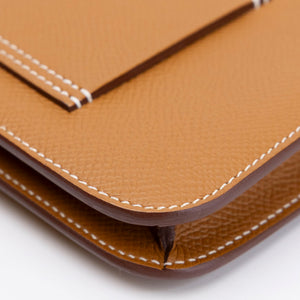 HERMES CONSTANCE SLIM EPSOM GOLD GHW STAMP W