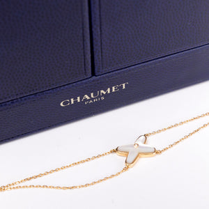 CHAUMET JEUX DE LIENS PENDANT GOLD , MOTHER OF PEARL , DIAMOND