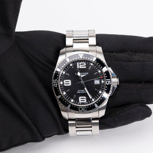LONGINES HYDROCONQUEST AUTOMATIC WATCH , 41MM , STAINLESS STEEL AND CERAMIC BEZEL, L3.742.4