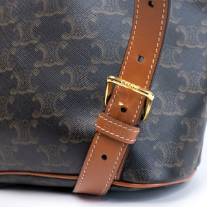 CELINE MEDIUM BACKPACK FOLCO IN TOILE TRIOMPHE CANVAS / CALFSKIN GHW