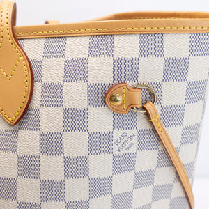 LOUIS VUITTON NEVERFULL MM DAMIER AZUR CANVAS ROSE BALLERINE GHW