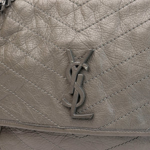 SAINT LAURENT MEDIUM NIKKI BAG CALFSKIN GREY SHW