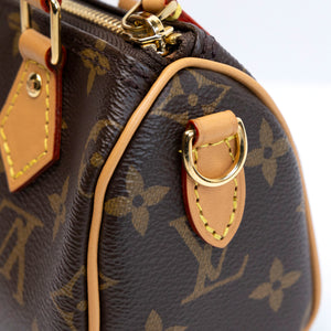 LOUIS VUITTON NANO SPEEDY MONOGRAM CANVAS GHW (MICROCHIP)