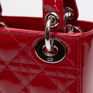 CHRISTAIN DIOR MINI LADY DIOR PATENT RED SHW
