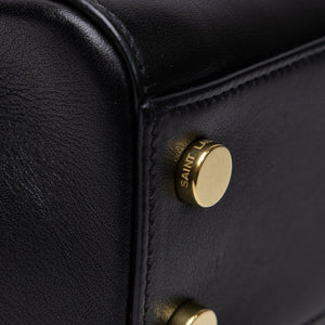 SAINT LAURENT SAC MOUJIK TOP HANDLE BLACK GRAINED LEATHER GHW
