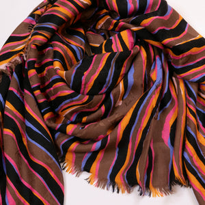 LOUIS VUITTON SILK WOOL ZEBRA SHAWL