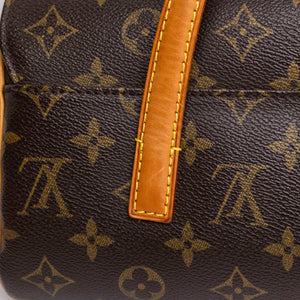 LOUIS VUITTON SORATINE MONOGRAM CANVAS HANDBAG PATENT LEATHER GHW